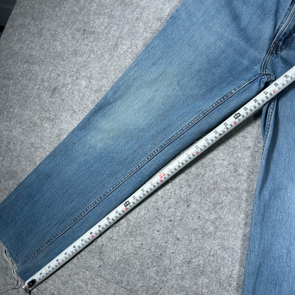 Levi's 516 Denim Jeans Mens 34x30 Blue Slim Fit Straight Leg Raw Hem - Picture 9 of 16